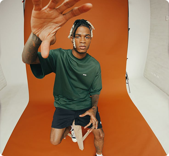 Animation of a young man wearing a beige shirt
